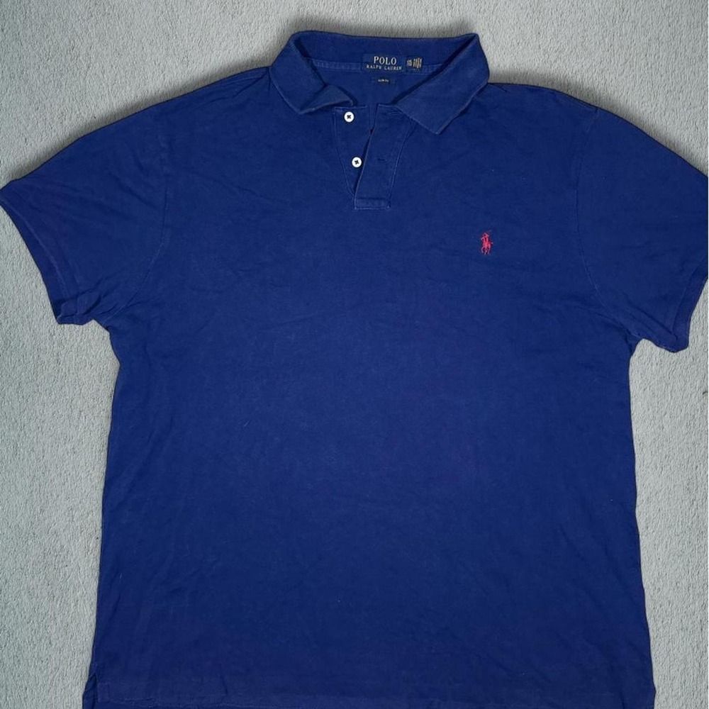 Polo Ralph Lauren Mens Slim Fit Navy Blue Short Sleeve Polo Shirt XXL
